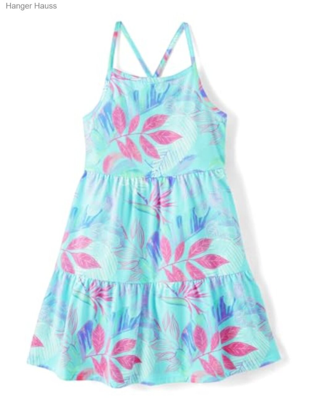 Girls Sleeveless Tiered Casual Dress Cotton Blend Jersey